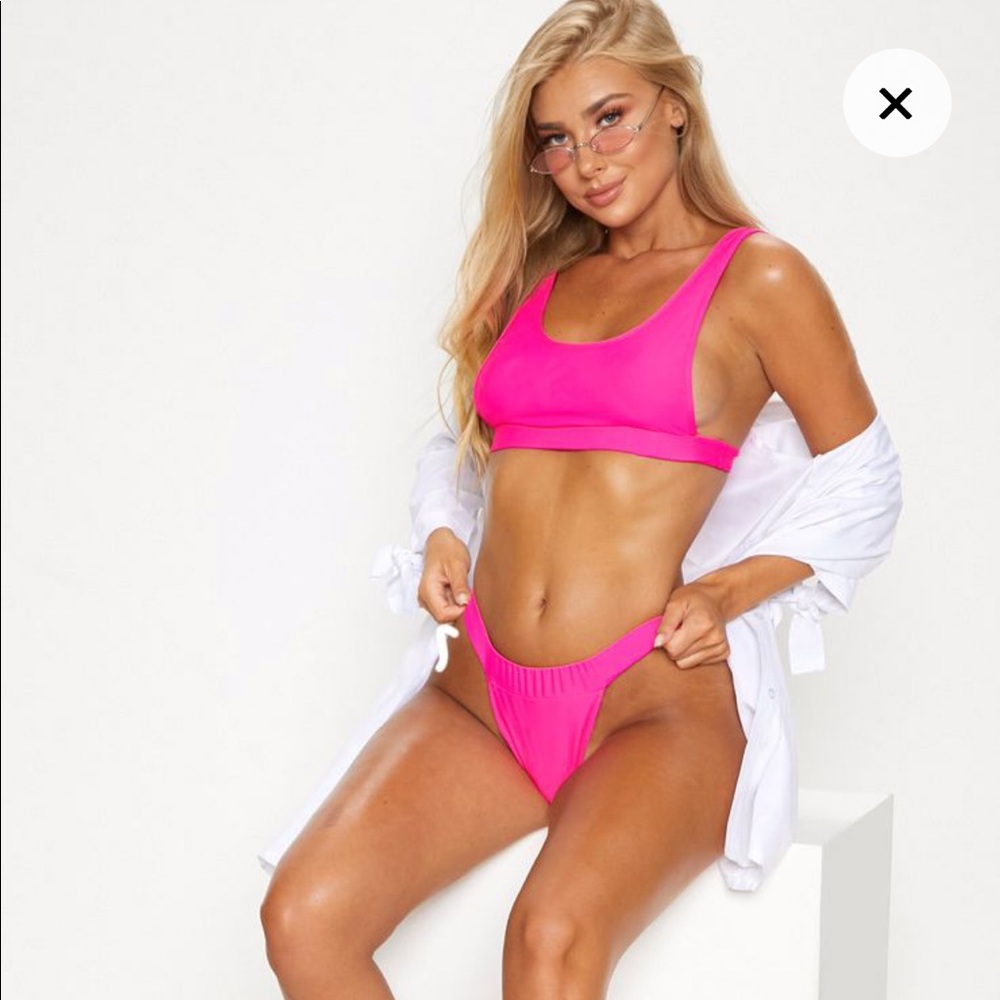 Pretty little thing hot pink bikini top